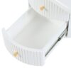 Cloud - Coffee Table (Set of 3), Irregular Shape Coffee Table With 2 Drawers, 2 Small Stools For Living Room - White - Image 12