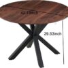 Wood Table Mid-Century Dining Table For 4 - 6 People With Round MDF Table Top, Pedestal Dining Table, End Table Leisure Coffee Table, Cross Leg - Matte Black / Natural - Image 7