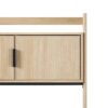 Transitional Reeded Desk With Hutch And Drawers Plus Tech Management - Oak - Image 3