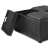Avalon - Square Coffee Table Storage Ottoman - Distressed Black - Image 4