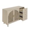 2 Door 3 Drawer Cabinet, Suitable For Bedroom - Natural - Image 12