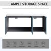 Contemporary Wall Mounted Bathroom Vanity With Resin Double Sink - Lake Blue - Image 6