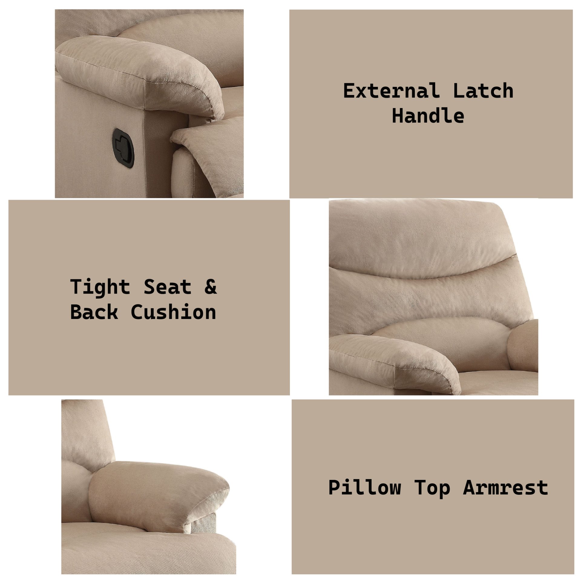 Arcadia - Woven Motion Recliner - Beige - Image 3