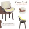 Mid Century Modern Dining Chair 360° Swivel, Ergonomic Design Upholstery, Bentwood Frame, (Set of 2) - Beige - Image 6