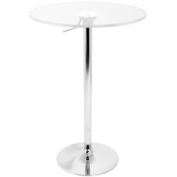 Clear - Adjustable Contemporary Bar Table - Clear