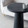 Round Side Table With Pedestal Base - Black - Image 8