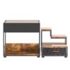 Pet Step Window Perch, Bunk Beds Window Perch For Dogs Bedside Lounge Elevated Dog Bed Multi-Level Platform With Sponge, Non-Slip Pad And Storage - Black / Vintage - Image 8