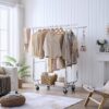 Heavy Duty Double Clothing Garment Rack With Shelves - Silver - Image 10