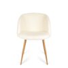 Adjust Legs Upholstered Teddy Faux Fur Dining Armrest Chair (Set of 2) - Off White - Image 13