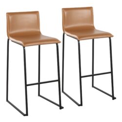 Mara - Contemporary Barstool (Set of 2) - Black / Camel