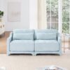 Elegant 2 Seater Sofa With Ergonomic Design And Lumbar Pillows - Sky Blue - Image 5
