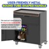 Sturdy Metal Tool Cabinet With Wheels For Garage And Gray Heavy Duty Storage With 1 Drawer And 2 Locking Doors - White - Image 10