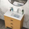 Rectangular Single Vanity Top With 1 Faucet Hole And Overflow, 32" X 18", Spacious Left Countertop For Storage - White - Image 2