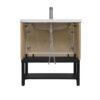 Modern Freestanding 32" Bathroom Vanity With Ceramic Sink, Hot And Cold Faucet, 2 Door Cabinet & Open Iron Shelf, Magnesium Oxide Frame - Natural - Image 11
