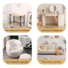 Vanity Stools Handwoven Paper Rope Ottoman For Entryway Natural Footstool For Living Room - Natural - Image 11