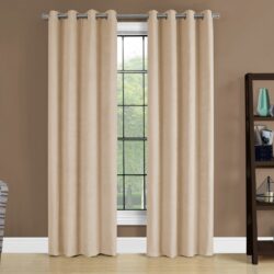 2 Pieces Set, Curtain Panel, Room Darkening, Grommet, Micro Suede, Versatile Use - Brown