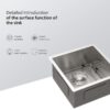 13" Undermount Stainless Steel Kitchen Sink 16 Gauge 9" Deep Single Bowl Basin - Brushed Nickel - Image 7