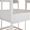 Full Over Full Bunk Bed With Roof, Window, Guardrail, Ladder - White - Image 6