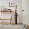 Tall Vase - Brown Decorative Floor Vase, Classic Neat Floor Vase Tall Freestanding Flower Holder, Artificial Rattan Vase, Floor Vase, Flower Holder For Home Decor - Gray - Image 20