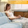 Elegant 2 Seater Sofa With Ottoman And Lumbar Pillows Chenille High Quality Wood - Sky Blue - Image 6