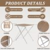 2 Pack Lounge Chair Set With Folding Square Table - Earthy Yellow / Khaki / White - Image 6
