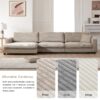 Oversized Sectional L Shaped Cloud Couch With USB Charging Port Cup Holder Deep And Wide Seat Sofa With Chaise Comfy - Khaki - Image 22