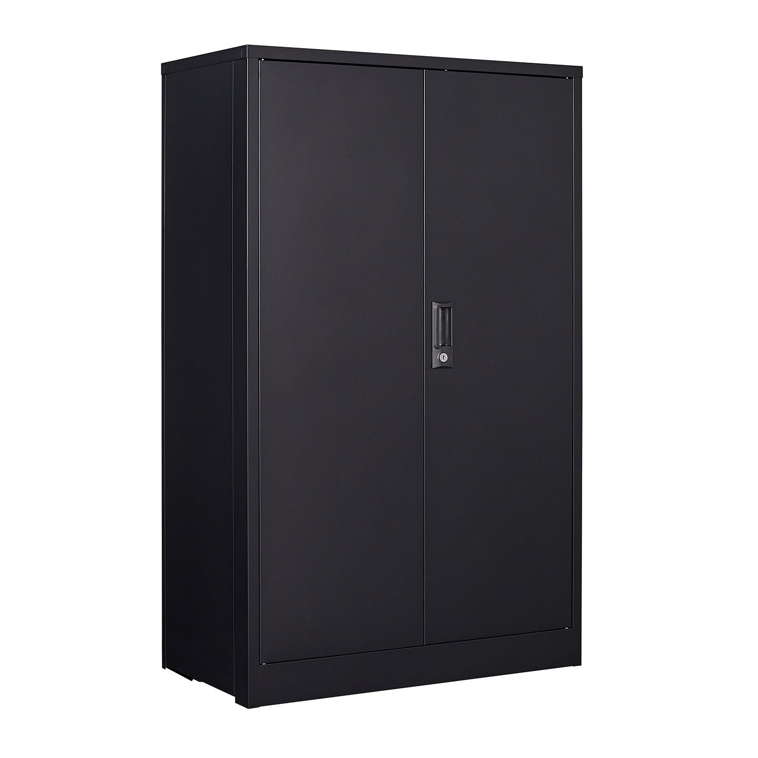 Metal Storage Cabinet With Locking Doors And Adjustable Shelf, Folding Filing Storage Cabinet, Folding Storage Locker Cabinet For Home Office, School, Garage - Black - Image 12