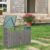 Garbage Bin Shed Stores 2 Trash Cans Metal Outdoor Bin Shed For Garbage Storage, Stainless Galvanized Steel, Bin Shed For Garden Yard Lawn - Gray - Image 4