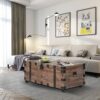 Trunk Table And Side Table With Large Storage Dress Up Your Liviing Room (Set of 3) - Antique Gray - Image 5