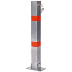 Steel Parking Bollard Pole Barrier With Lock ,Square Design - Gray