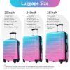 Hardshell Luggage Sets 3 Piece Gradient Color Expandable Suitcase With Spinner Wheels And Tsa Lock Lightweight 20" 24" 28" Available - Blue / Red - Image 3