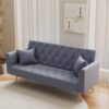 Convertible Double Folding Living Room Sofa Bed - Gray - Image 9