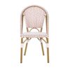 Outdoor Rattan And Aluminum French Bistro Chairs (Set of 2) Bamboo Print - Rust Red / White - Image 6