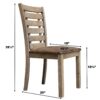 5 Pieces Table Set Round Dining Table Solid Wood Modern Farmhouse Rustic Look Distressed Look - Grayish Brown - Image 9
