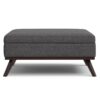 Owen - Extra Large Square Coffee Table Storage Ottoman - Gray - Image 2