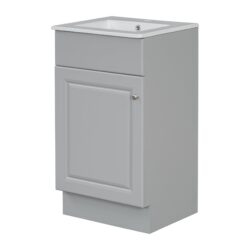 Bathroom Vanity With Sink, Vanity Cabinet With Door Shelf And Adjustable Shelf - Gray