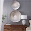Textured Oversized Disc, Wall Decor For Living Room (Set of 3) - Silver - Image 3