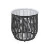 Arias - Boho Side Table With Tempered Glass Top And Rattan Wrap - Black - Image 6
