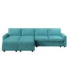 Convertible U Shaped Sectional Sofa With Storage Chaise Lounges & USB Ports - Teal - Image 11