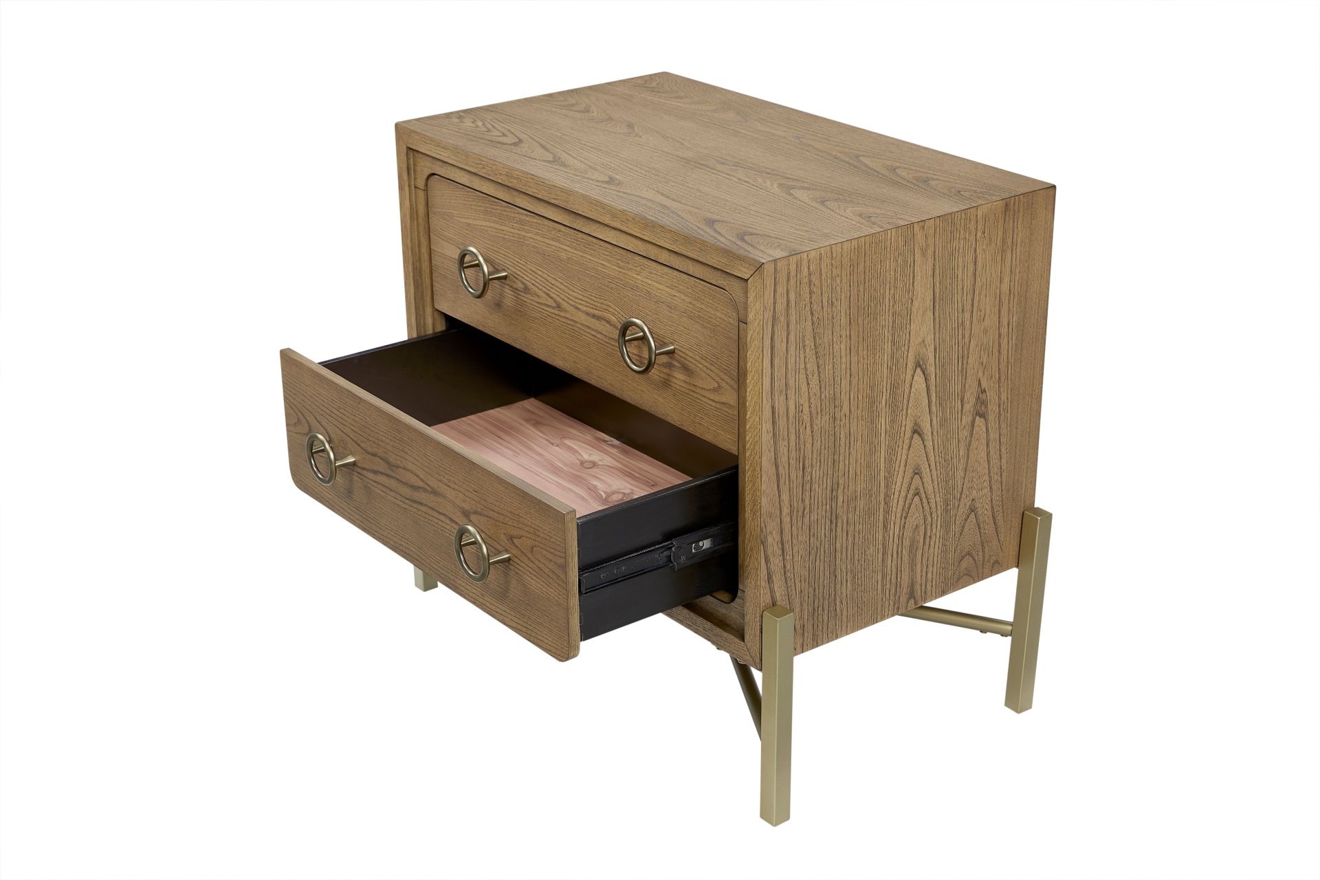 2 Drawer Nightstand With USB - Latte - Image 6
