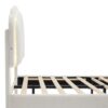 Twin Size Upholstered Flower-Shape Bed, Elegant Flowers Headboard With LED Light Strip, Sherpa Fabric Platform Bed With Slats Support - White - Image 8