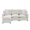 Modern Modular Sofa, 4 Seat Chenille Sectional Couch Set With 2 Pillows Included, Freely Combinable Indoor Funiture - White - Image 23