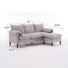 Convertible Combination Sofa, Sofa L Shaped, Sofa With Footstools With Storage Sofa For Living Room, 3 Seater Combination Sofa - Beige - Image 3