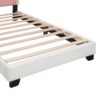 Twin Size Upholstered Princess Bed & Crown Headboard, Platform Bed With Headboard And Footboard - White / Pink - Image 9