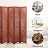 Panel Solid Wood, Folding Room Divider - Brown - Image 6