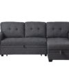 Lucca - Linen Reversible Sleeper Sectional Sofa With Storage Chaise - Dark Gray - Image 10