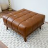 Addison - Square Upholstered Ottoman - Antique Brown / Brown / Cognac - Image 2