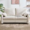 Minimalist Sofa 800Lbs Down Filled, Multiple Colors, Chenille, Living Room & Bedroom - Beige - Image 4