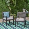 Outdoor Dining Chair (Set of 2) - Dark Gray / Light Gray - Dark Gray - Image 2