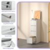 Steelcraft Pro 4 Drawer Vertical File Cabinet With Lock For A4 Legal / Letter Size, Metal - Brushed Nickel - Image 8